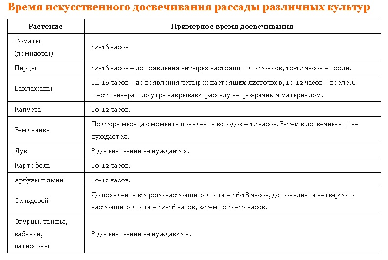 Какие лампы нужны для рассады